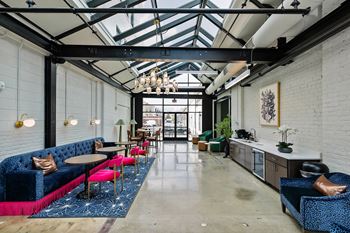 Common area lounge with skylight and beverage bar 1